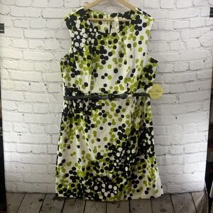 Emma Michele Sun Dress Womens Sz 16 NWT Green White Belt